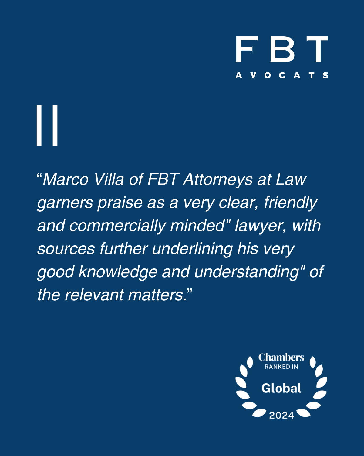 Marco Villa FBT Chambers Global 2024